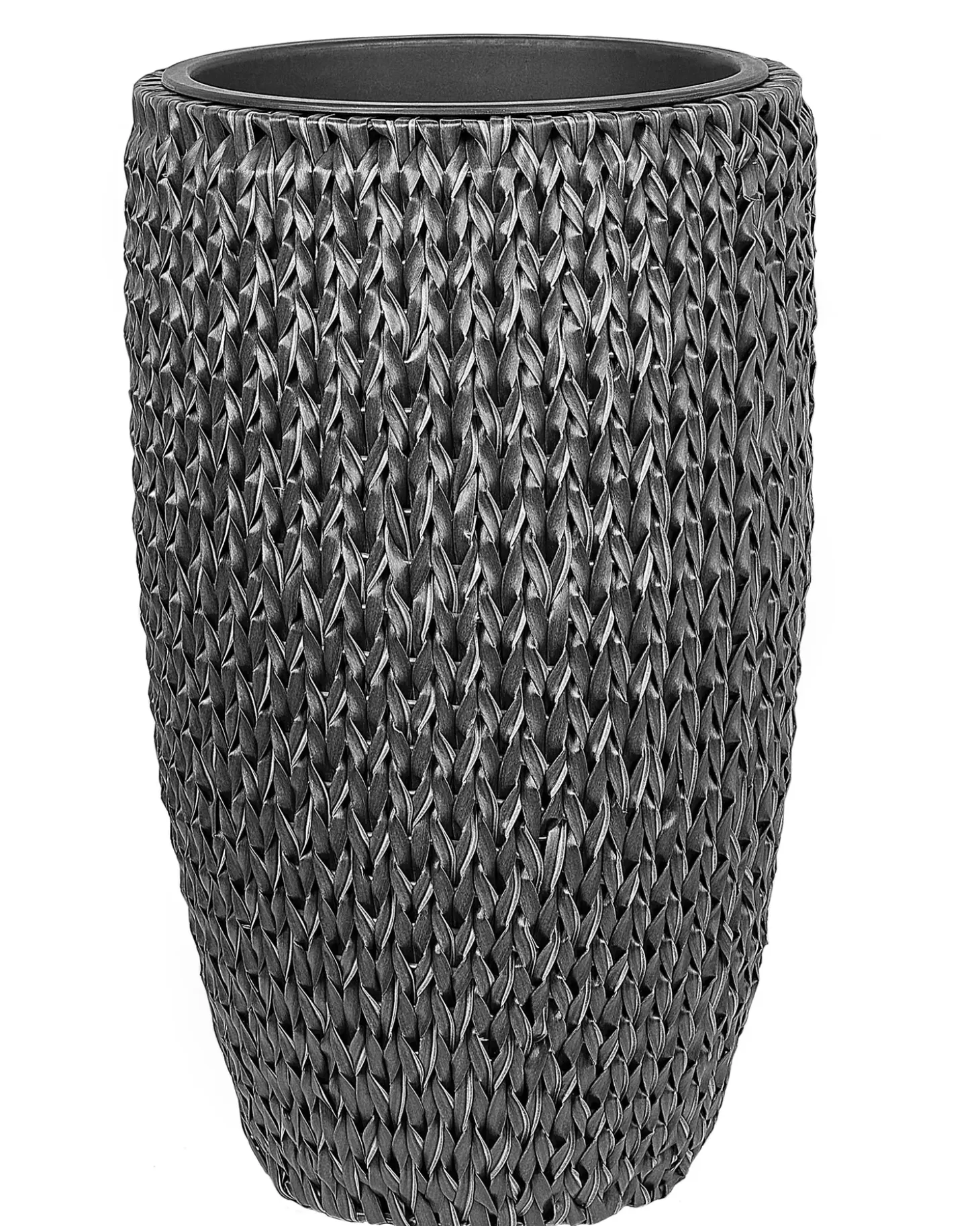 Sæt med 2 plantekrukker CEDRUS 37/45 cm Sort PE-rattan