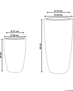 Sæt med 2 plantekrukker CHELONE 26/34 cm Sort PE-rattan