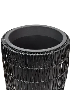 Sæt med 2 plantekrukker CHELONE 26/34 cm Sort PE-rattan
