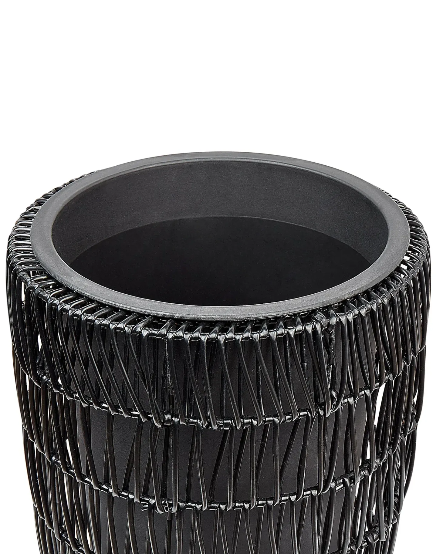 Sæt med 2 plantekrukker CHELONE 26/34 cm Sort PE-rattan