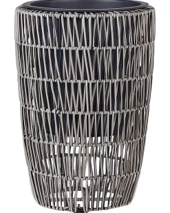 Sæt med 2 plantekrukker CHELONE PE-rattan 26/34 cm Brun