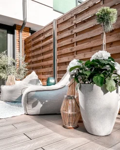 Sæt med 2 plantekrukker CROTON 35 cm Cremehvid