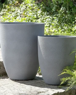Sæt med 2 plantekrukker CROTON 43 cm Grå