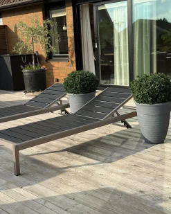 Sæt med 2 plantekrukker KATALIMA 50 cm Grå