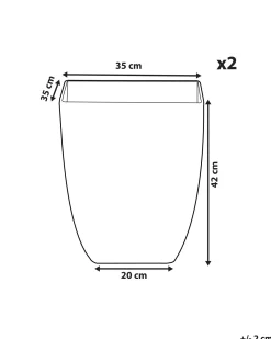 Sæt med 2 plantekrukker MIRO 35 cm Hvid marmor