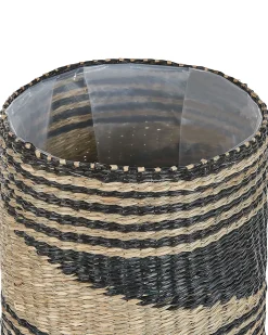 Sæt med 3 plantekrukker RATTAIL Søgræs 32/29/27 cm Sort