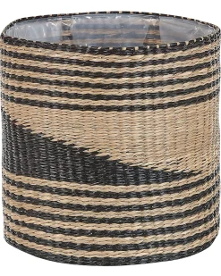Sæt med 3 plantekrukker RATTAIL Søgræs 32/29/27 cm Sort