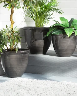 Sæt med 2 plantekrukker TESALIA 44 cm Brun
