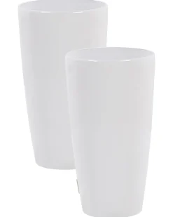 Sæt med 2 plantekrukker TSERIA 32 cm Hvid