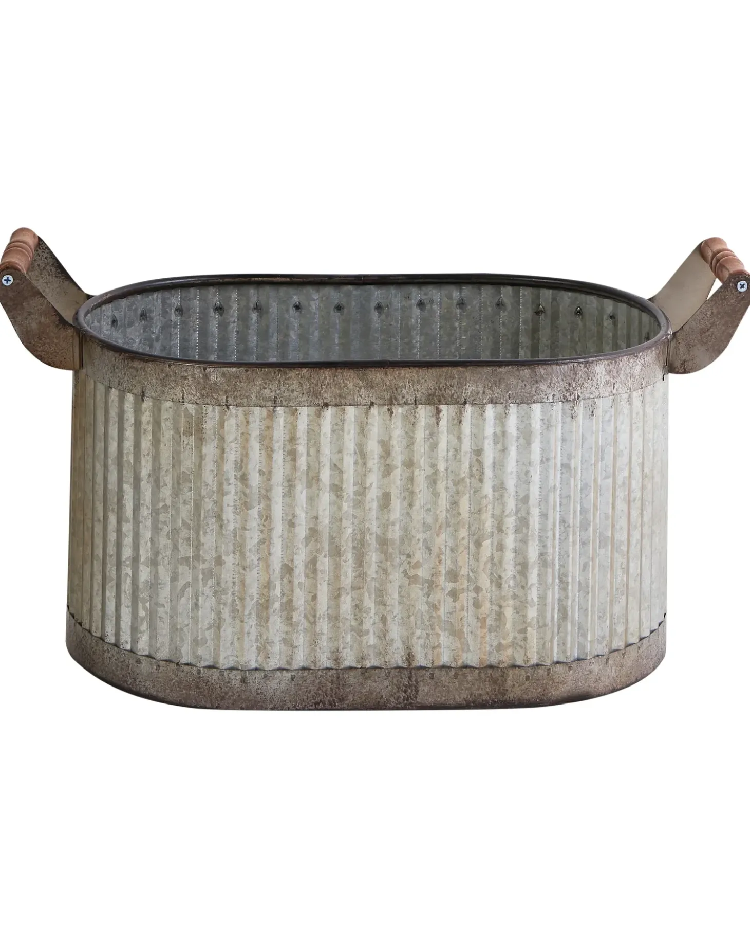 Sæt med 2 plantekrukker TULIPE 31/41 cm Grå Metal