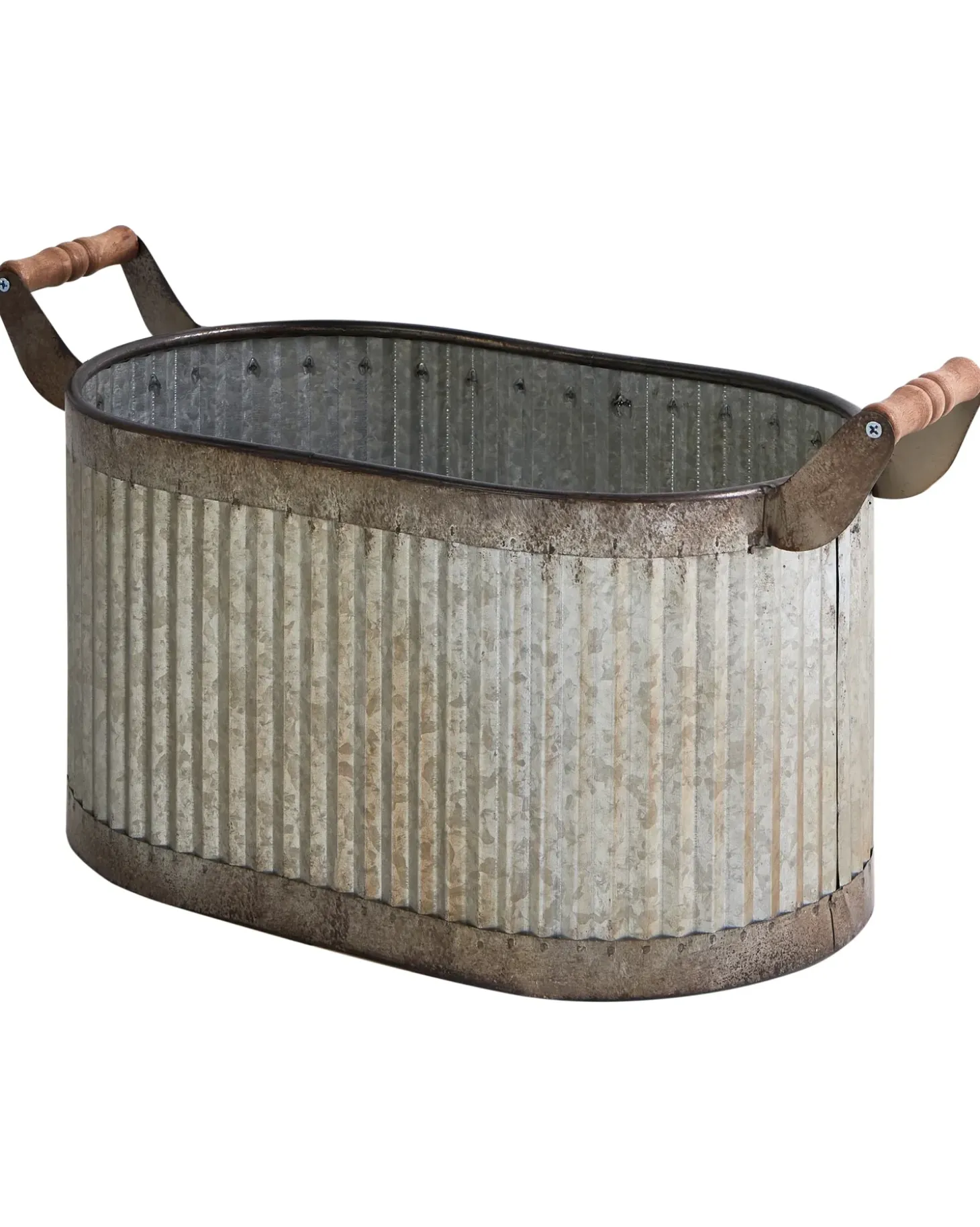 Sæt med 2 plantekrukker TULIPE 31/41 cm Grå Metal
