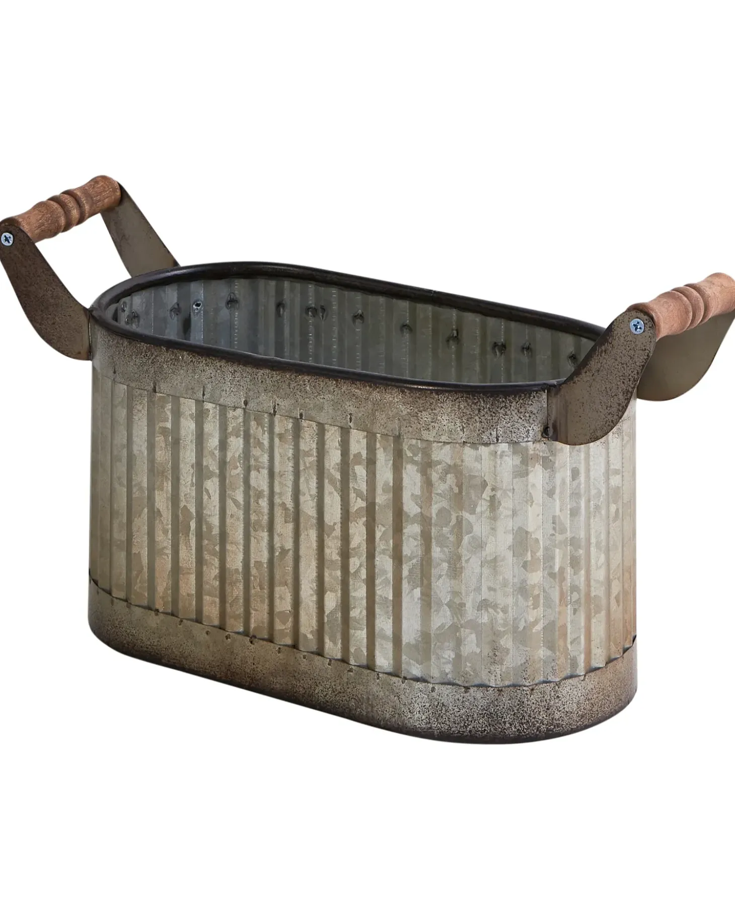 Sæt med 2 plantekrukker TULIPE 31/41 cm Grå Metal