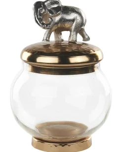 Sæt med 2 pynteæsker LAKI Glas Guld