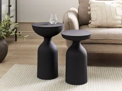 Sæt med 2 sideborde COTA/TENJO Metal Sort