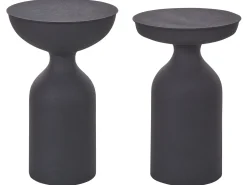 Sæt med 2 sideborde COTA/TENJO Metal Sort