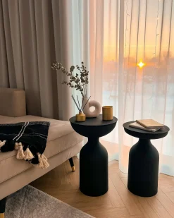 Sæt med 2 sideborde COTA/TENJO Metal Sort