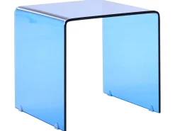 Sæt med 2 sideborde KENDALL Hærdet glas Blå