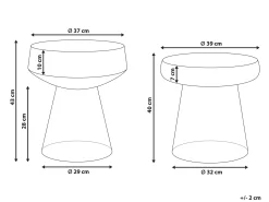 Sæt med 2 sideborde LAGUNA/CALDERA Glas Guldbrun