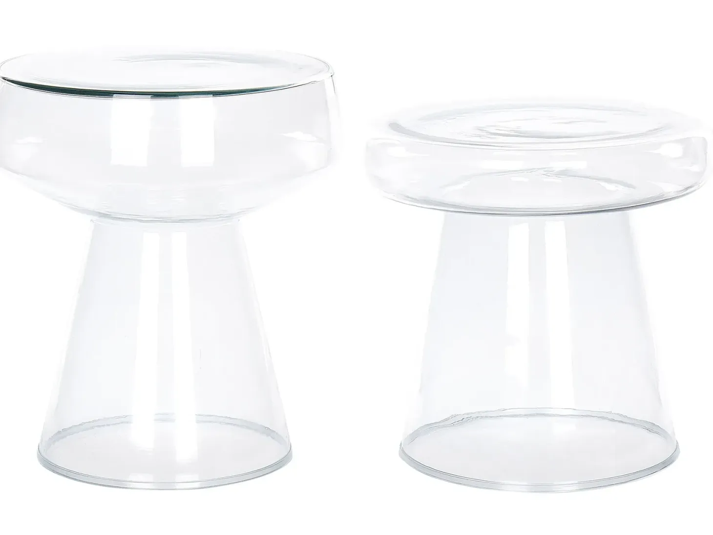 Sæt med 2 sideborde LAGUNA/CALDERA Transparent
