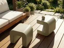 Sæt med 2 sideborde MOZIA Olivengrøn Beige
