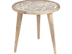 Sæt med 2 sideborde SAKITA Mangotræ Brun/hvid