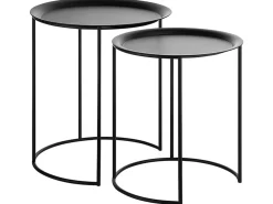 Sæt med 2 sideborde TWINS Metal Sort