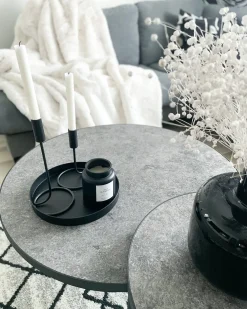 Sæt med 2 sofaborde MELODY Grå betoneffekt