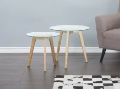 Sæt med 2 sofaborde MISSOURI Glas Transparent