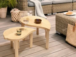 Sæt med 2 sofaborde PARALIA Rattan Naturlig