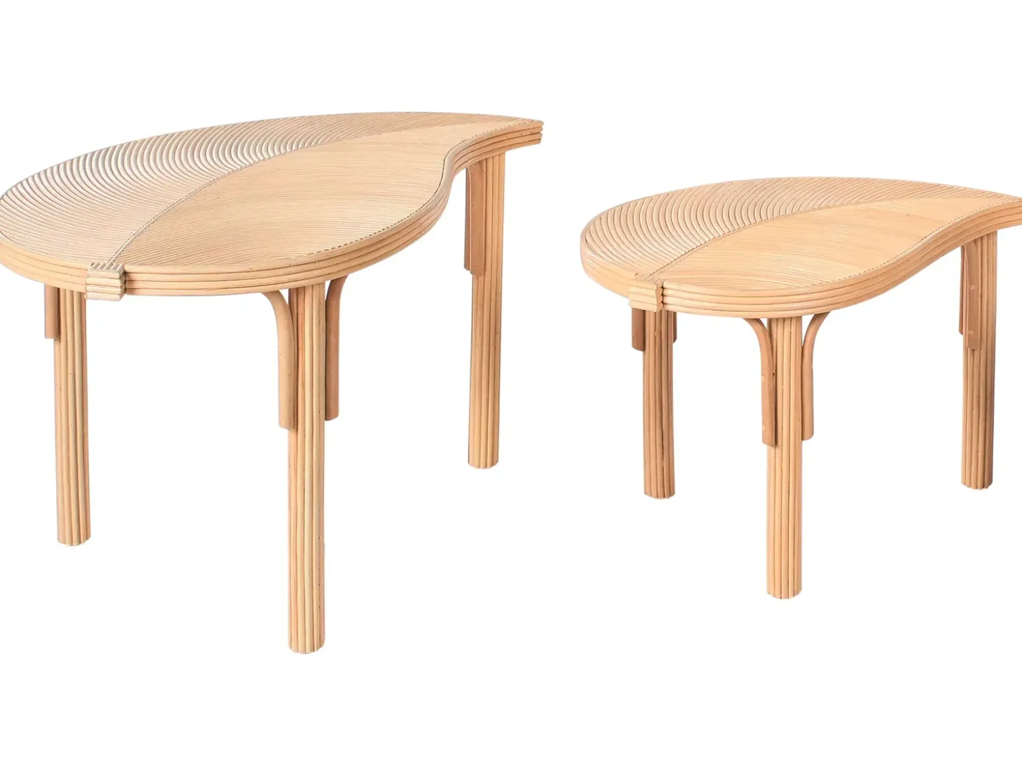 Sæt med 2 sofaborde PARALIA Rattan Naturlig