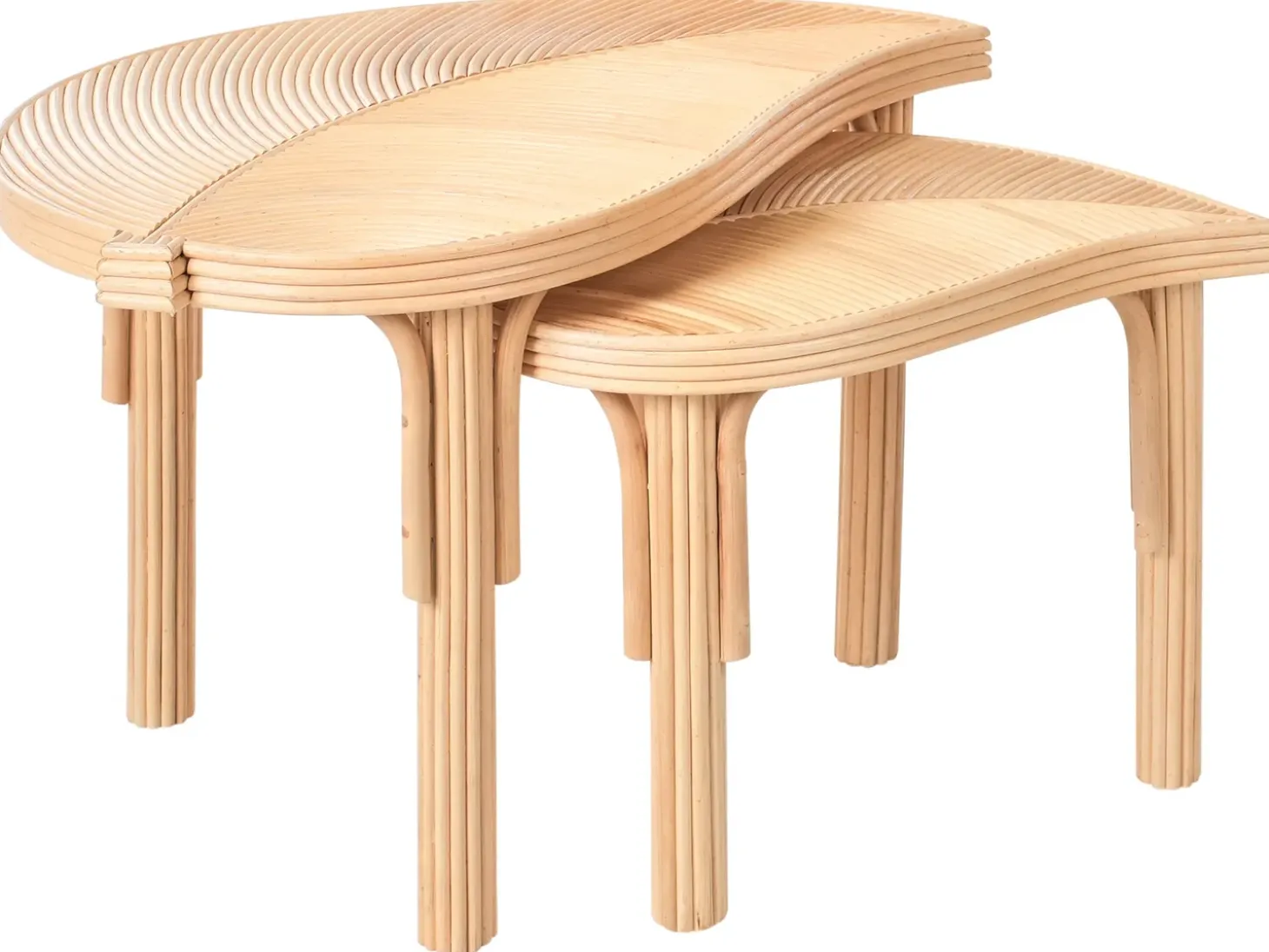 Sæt med 2 sofaborde PARALIA Rattan Naturlig