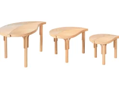 Sæt med 3 sofaborde PARALIA Rattan Naturlig
