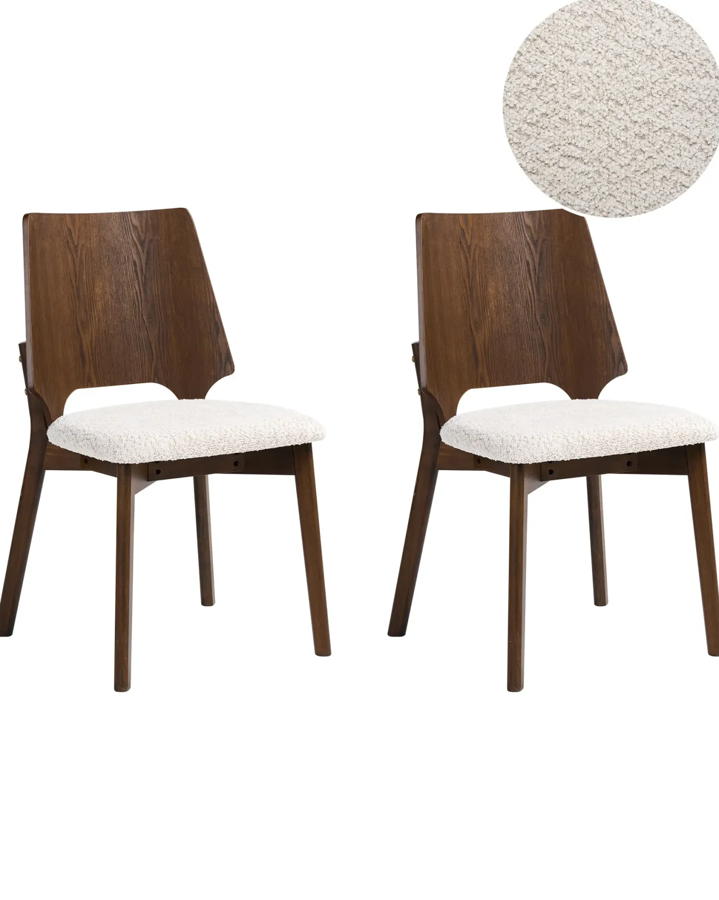 Sæt med 2 spisebordsstole ABEE Brun/lys beige