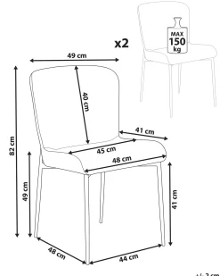 Sæt med 2 spisebordsstole ADA Brungrå