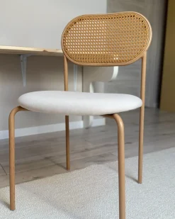 Sæt med 2 spisebordsstole ADAVER Metal Lysebrun