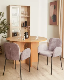 Sæt med 2 spisebordsstole ALBEE Lyserød
