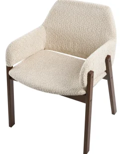 Sæt med 2 spisebordsstole ALBION Boucle Lys Beige