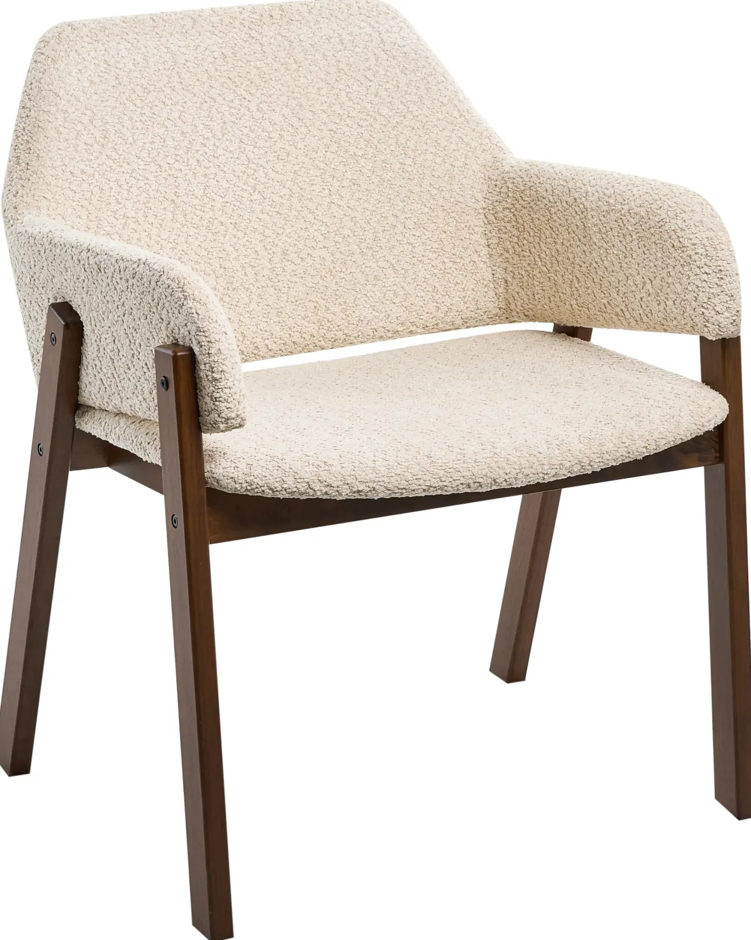 Sæt med 2 spisebordsstole ALBION Boucle Lys Beige