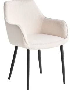 Sæt med 2 spisebordsstole ALDEN Boucle Hvid