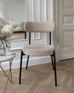 Sæt med 2 spisebordsstole ALLISON Boucle Lys Beige