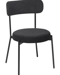 Sæt med 2 spisebordsstole ALLISON Boucle Sort