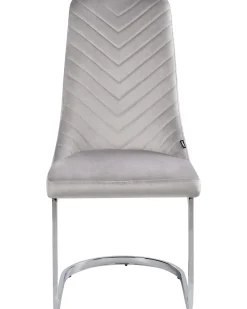 Sæt med 2 spisebordsstole ALTOONA Velour Grå
