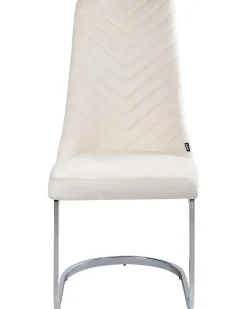 Sæt med 2 spisebordsstole ALTOONA Velour Cremehvid