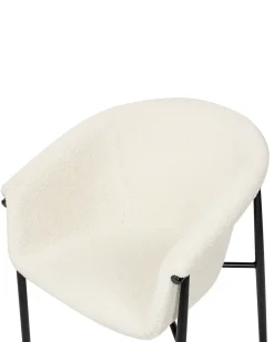 Sæt med 2 spisebordsstole AMES Boucle Cremehvid