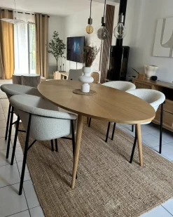 Sæt med 2 spisebordsstole AMES Boucle Cremehvid