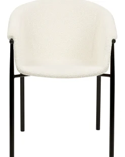 Sæt med 2 spisebordsstole AMES Boucle Cremehvid