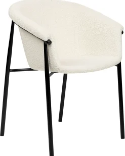 Sæt med 2 spisebordsstole AMES Boucle Cremehvid