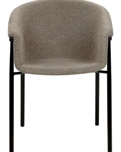 Sæt med 2 spisebordsstole AMES Boucle Brungrå