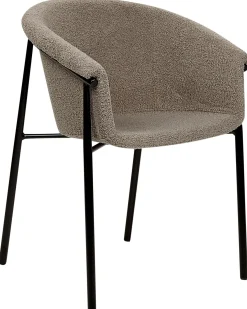 Sæt med 2 spisebordsstole AMES Boucle Brungrå