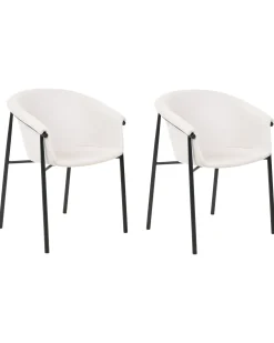 Sæt med 2 spisebordsstole AMES Lys Beige